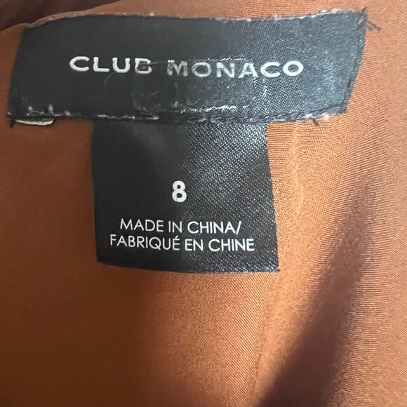 Club Monaco Trycia Brown Satin Bias Slip Slit Maxi Skirt Size 8 - Picture 14 of 14